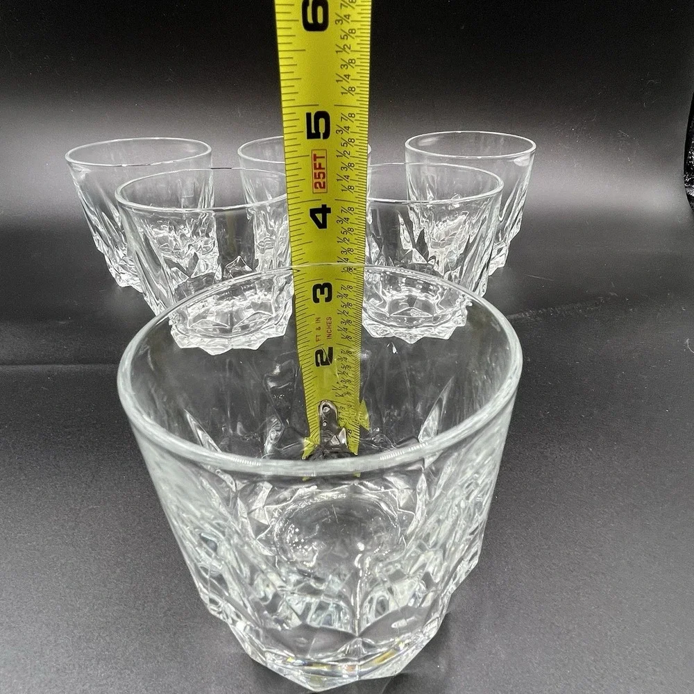 Vintage Arcoroc France Set Of‎ 6 Rock Glasses,  9 Ounce Barware Glasses.